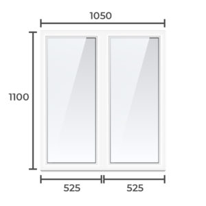 Окно ПВХ Brusbox 60 1100x1050 1 камерный профиль