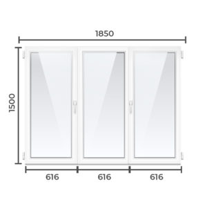 Окно ПВХ Brusbox 60  1500x1850 1 камерный профиль