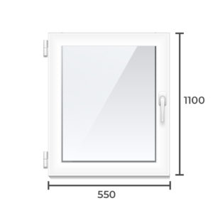 Окно ПВХ Brusbox 60  1100x550 1 камерный профиль