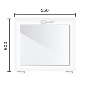 Окно ПВХ Brusbox 60  600x550 1 камерный профиль
